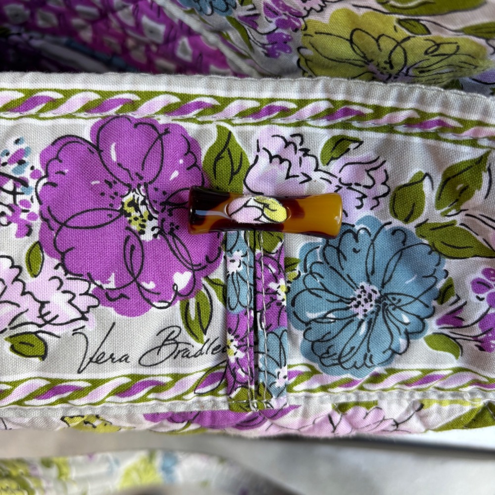 Vera Bradley Watercolor Retires Quilted Cotton Floral Tote Bag Shoulder Bag - Picture 10 of 11